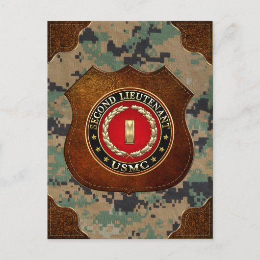 US Marines: Tweede luitenant (USMC 2ndLt) [3D] Briefkaart (Voorkant)