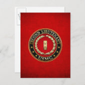 US Marines: Tweede luitenant (USMC 2ndLt) [3D] Briefkaart (Voorkant / Achterkant)