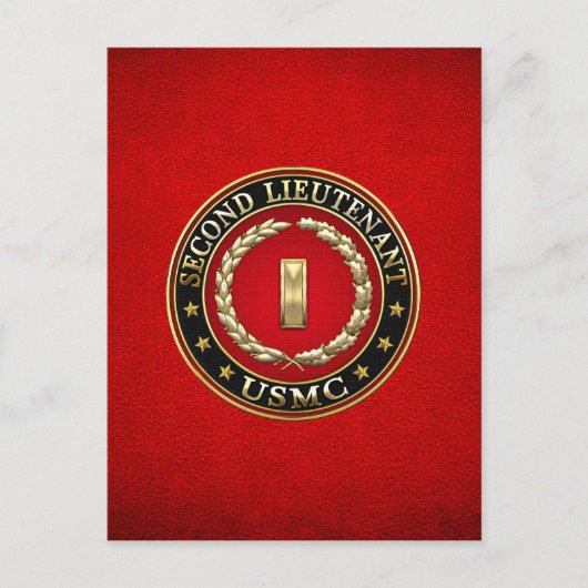 US Marines: Tweede luitenant (USMC 2ndLt) [3D] Briefkaart (Voorkant)
