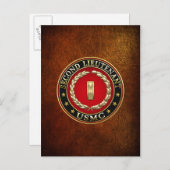 US Marines: Tweede luitenant (USMC 2ndLt) [3D] Briefkaart (Voorkant / Achterkant)