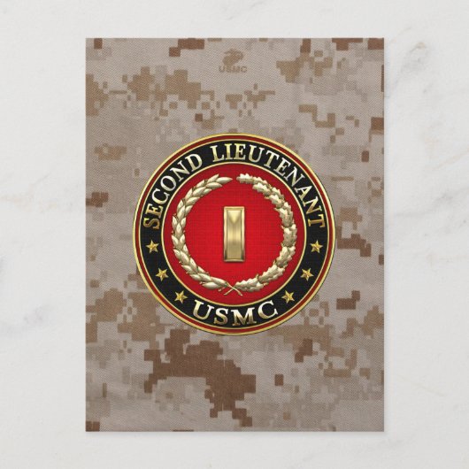 US Marines: Tweede luitenant (USMC 2ndLt) [3D] Briefkaart (Voorkant)