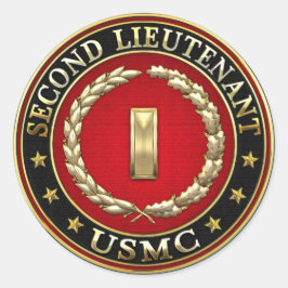 US Marines: Tweede luitenant (USMC 2ndLt) [3D] Ronde Sticker