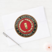 US Marines: Tweede luitenant (USMC 2ndLt) [3D] Ronde Sticker (Envelop)