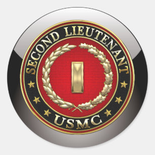US Marines: Tweede luitenant (USMC 2ndLt) [3D] Ronde Sticker