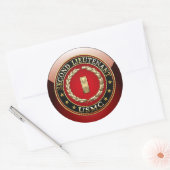 US Marines: Tweede luitenant (USMC 2ndLt) [3D] Ronde Sticker (Envelop)