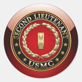 US Marines: Tweede luitenant (USMC 2ndLt) [3D] Ronde Sticker