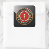 US Marines: Tweede luitenant (USMC 2ndLt) [3D] Vierkante Sticker (Tas)