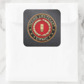 US Marines: Tweede luitenant (USMC 2ndLt) [3D] Vierkante Sticker (Tas)