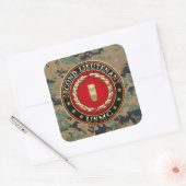 US Marines: Tweede luitenant (USMC 2ndLt) [3D] Vierkante Sticker (Envelop)