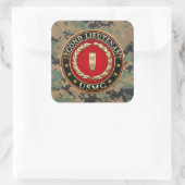 US Marines: Tweede luitenant (USMC 2ndLt) [3D] Vierkante Sticker (Tas)