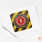 US Marines: Tweede luitenant (USMC 2ndLt) [3D] Vierkante Sticker (Envelop)