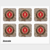 US Marines: Tweede luitenant (USMC 2ndLt) [3D] Vierkante Sticker (Vel)
