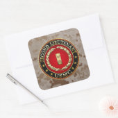 US Marines: Tweede luitenant (USMC 2ndLt) [3D] Vierkante Sticker (Envelop)