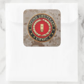 US Marines: Tweede luitenant (USMC 2ndLt) [3D] Vierkante Sticker (Tas)