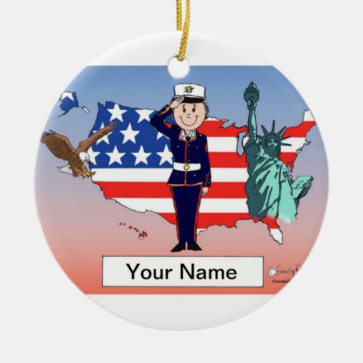 US Marines - Vrouw Keramisch Ornament (Voorkant)