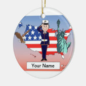 US Marines - Vrouw Keramisch Ornament (Links)