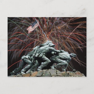 US Marines War Memorial Iwo Jima Fireworks Briefkaart
