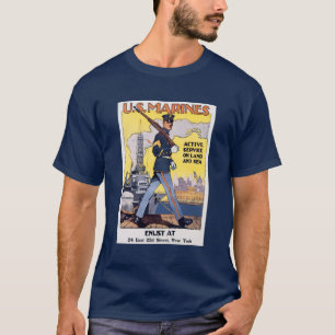 US Marines Wereldoorlog I Poster T-shirt