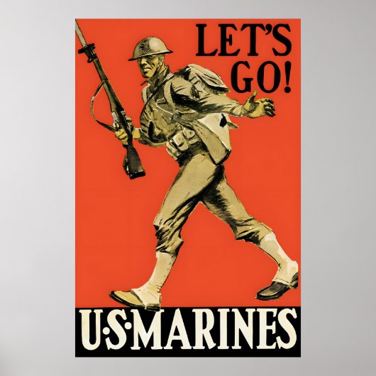 US Marines wervings affiche WWII propaganda muur Poster (Voorkant)