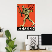 US Marines wervings affiche WWII propaganda muur Poster (Thuiskantoor)