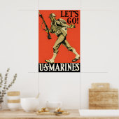 US Marines wervings affiche WWII propaganda muur Poster (Keuken)