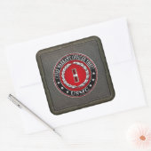 US-mariniers: hoofdarrestatie drie (USMC CWO-3) [3 Vierkante Sticker (Envelop)