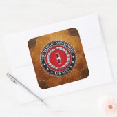 US-mariniers: hoofdarrestatie drie (USMC CWO-3) [3 Vierkante Sticker (Envelop)