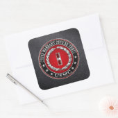 US-mariniers: hoofdarrestatie drie (USMC CWO-3) [3 Vierkante Sticker (Envelop)