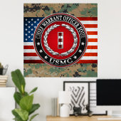 US-mariniers: hoofdarrestatie vier (USMC CWO-4) [3 Poster (Thuiskantoor)