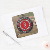 US-mariniers: hoofdarrestatie vier (USMC CWO-4) [3 Vierkante Sticker (Envelop)