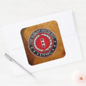 US-mariniers: hoofdarrestatie vier (USMC CWO-4) [3 Vierkante Sticker (Envelop)