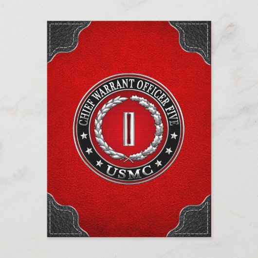US-mariniers: hoofdbevelhebber vijf (USMC CWO-5) [ Briefkaart (Voorkant)