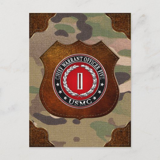US-mariniers: hoofdbevelhebber vijf (USMC CWO-5) [ Briefkaart (Voorkant)