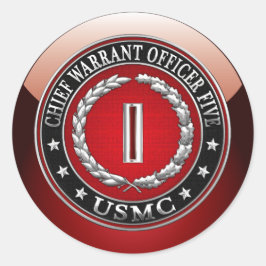 US-mariniers: hoofdbevelhebber vijf (USMC CWO-5) [ Ronde Sticker