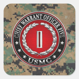 US-mariniers: hoofdbevelhebber vijf (USMC CWO-5) [ Vierkante Sticker