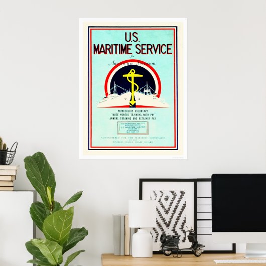 US Maritime Service (US02055) Poster (Thuiskantoor)