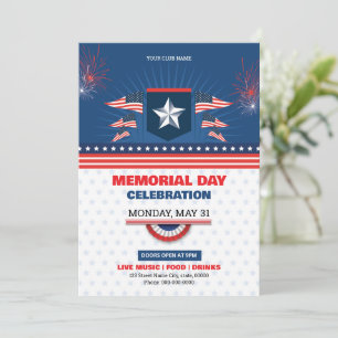Us Memorial Day Party Flyer Sjabloon Kaart