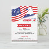 Us Memorial Day Party Flyer Sjabloon Kaart (Staand voorkant)
