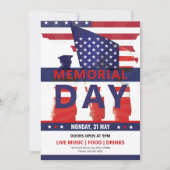 US Memorial Day Party Invitation Sjabloon Kaart (Voorkant)