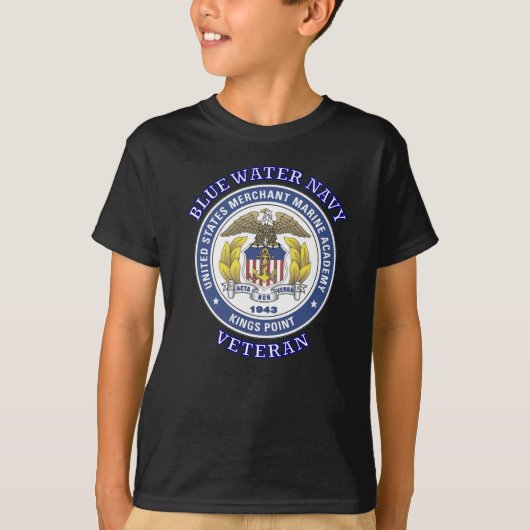 US Merchant Marine Academy Blue Water Veteran T-shirt (Voorkant)