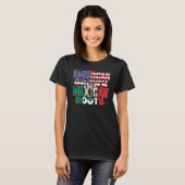US & Mexican Flag MEXICAN ROOTS Half American Half T-shirt (Voorkant volledig)