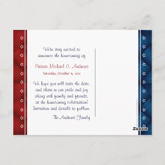 US Militair Welkome Startpagina Save the Date Brie Briefkaart (Achterkant)