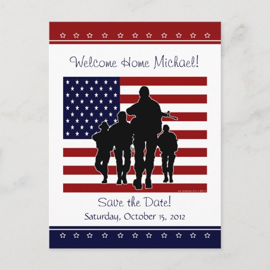 US Militair Welkome Startpagina Save the Date Brie Briefkaart (Voorkant)