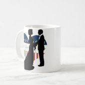 US Militaire Heart Loving Couple Silhouette Mok (Voorkant links)