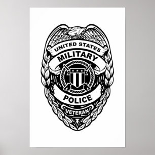 US militaire politieveteraan Badge Poster