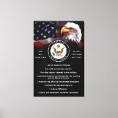 US Militaire VETERAN Creed Canvas Afdruk (Voorkant)