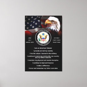 US Militaire VETERAN Creed Canvas Afdruk