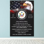US Militaire VETERAN Creed Canvas Afdruk (Insitu (Houten vloer))