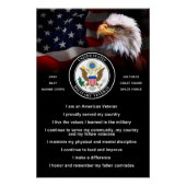 US Militaire VETERAN Creed Perfect Poster (Voorkant)