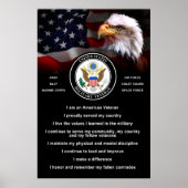 US Militaire VETERAN Creed Poster (Voorkant)